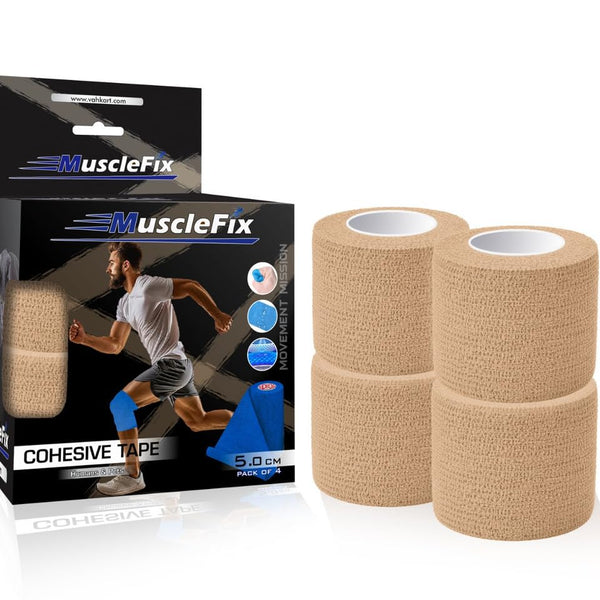Cohesive Self-Adhesive Bandage Wrap, Beige, 5Cm*4.5MTR