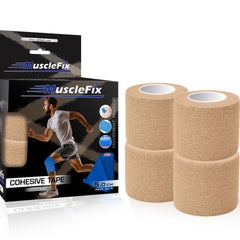 Breathable Self Adhesive Cohesive Bandage Wrap, Beige, 5 cm (2