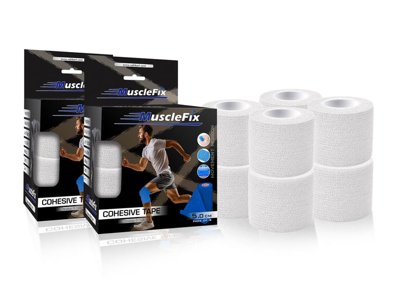 Cohesive Self-Adhesive Bandage Wrap, White, 5Cm*4.5MTR