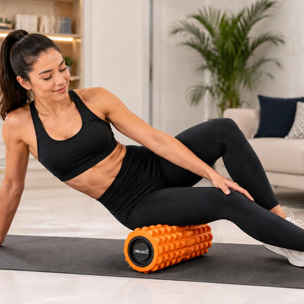 Anti Slip EVA Foam Roller for Deep Tissue Massage & Muscle, Orange, 33Cm*12Cm