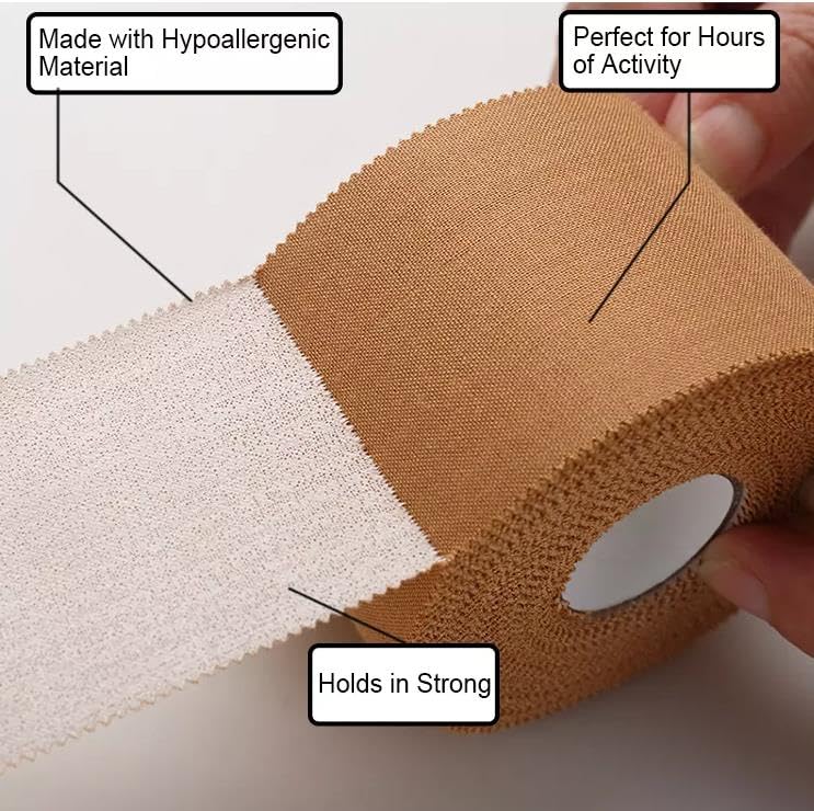 Rigid Sports Tape for Strong Joint Support, Injury Prevention, Beige, (3.8 cm × 13.7 m) Pack Of 1