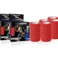 Breathable Self Adhesive Cohesive Bandage Wrap, Red, 5Cm*4.5MTR