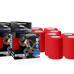 Cohesive Self-Adhesive Bandage Wrap, Red, 7.5 cm (3