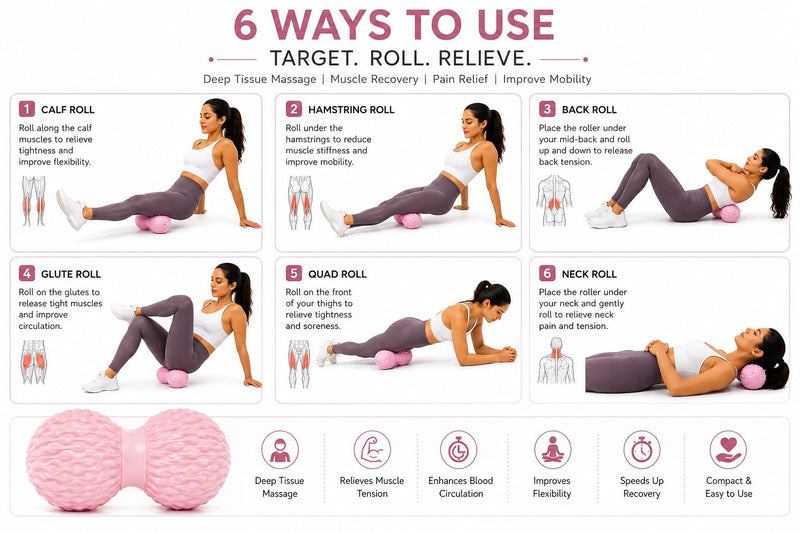 Peanut Massage Ball for Physiotherapy, Pink
