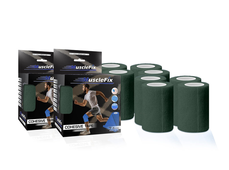 Cohesive Self-Adhesive Bandage Wrap, Forest Green, 7.5Cm*4.5MTR