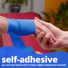 Cohesive Self-Adhesive Bandage Wrap, Navy Blue (10 cm)