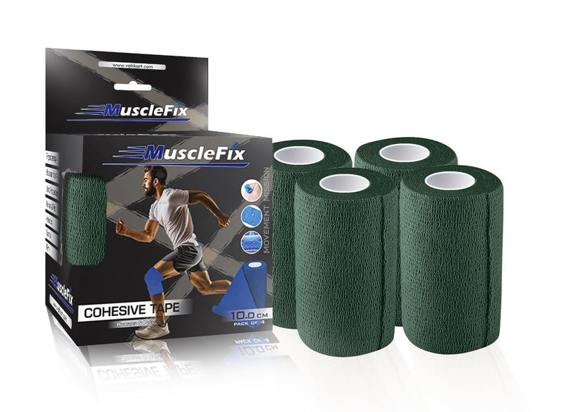 Cohesive Self-Adhesive Bandage Wrap, Forest Green (10 cm)
