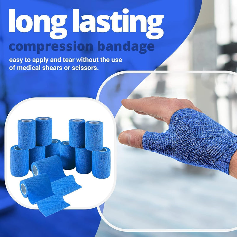 Breathable Self Adhesive Cohesive Bandage Wrap, Yellow, 10 cm (4