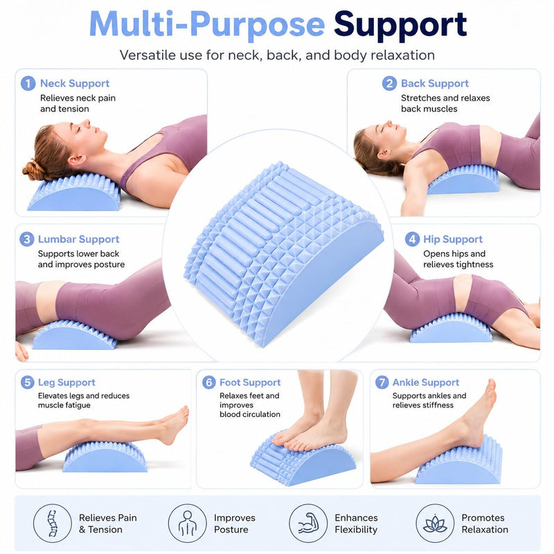 Cervical Neck Stretcher Pillow, Blue