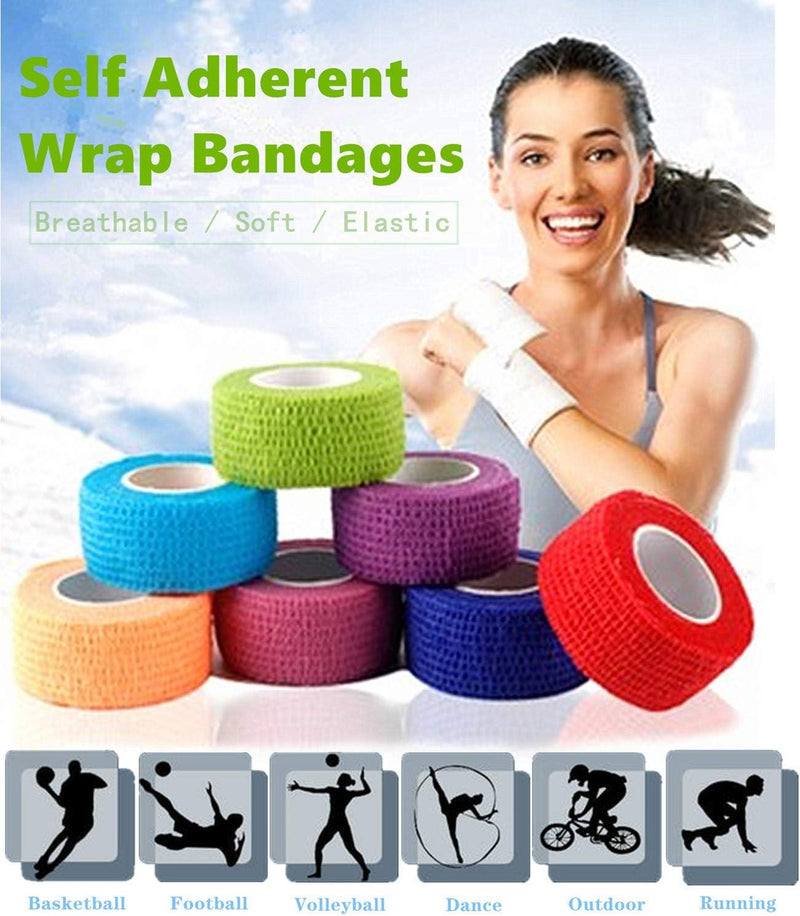 Breathable Self Adhesive Wrap, Athletic, Non Woven Cohesive Bandage – for Sports, (2.5 cm X 4.5 mtr- Pack of 8)