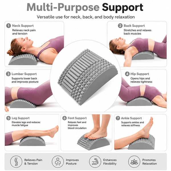Cervical Neck Stretcher Pillow, Grey