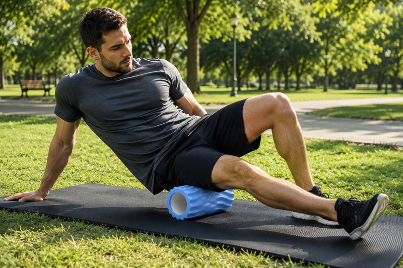 Anti Slip EVA Foam Roller for Deep Tissue Massage, L Blue, 33Cm*14Cm
