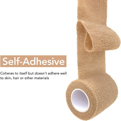Breathable Self Adhesive Wrap, Athletic, Non Woven Cohesive, Blue, 7.5 cm (3