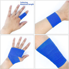 Cohesive Self-Adhesive Bandage Wrap, Blue, 7.5 cm (3