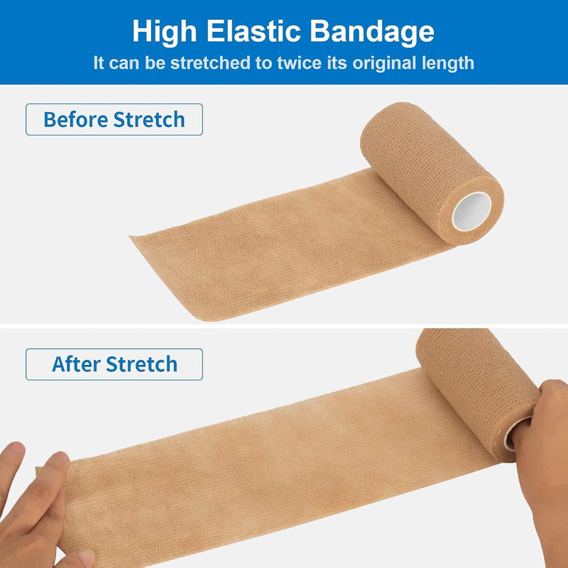 Breathable Self Adhesive Cohesive Bandage Wrap, Blue, 10 cm (4
