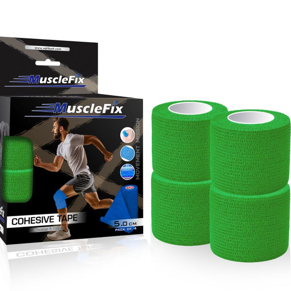 Breathable Self Adhesive Wrap, Athletic, Non Woven Cohesive Bandage, Green, 5Cm*4.5MTR