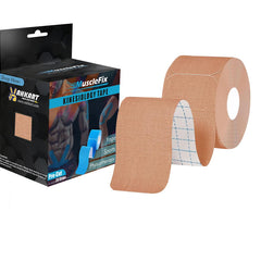 Precut Kinesiology Tape for Pain Relief & Muscle Support – Waterproof, Beige, Precut