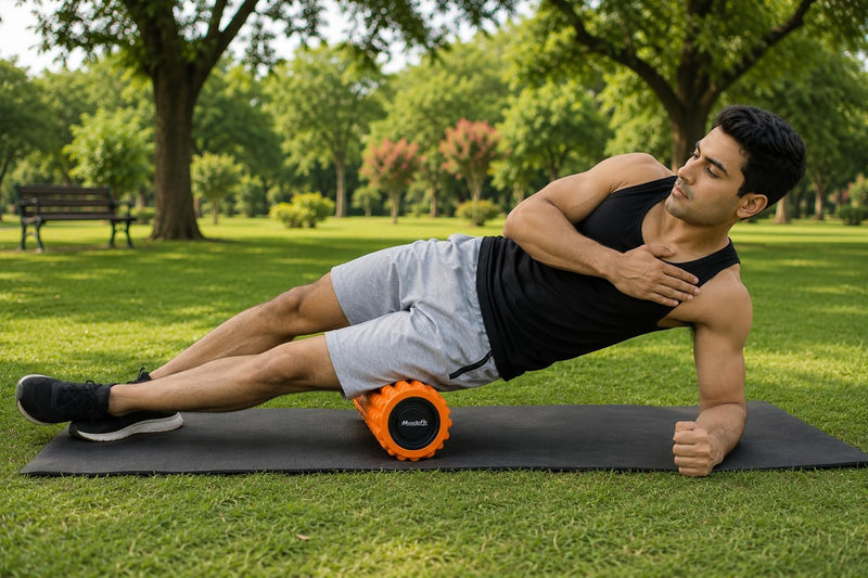 Anti Slip EVA Foam Roller for Deep Tissue Massage & Muscle, Orange, 33Cm*12Cm