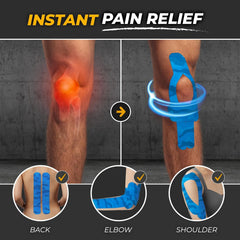 Kinesiology Tape for Pain Relief & Muscle Support – Waterproof, Blue Camo, Uncut