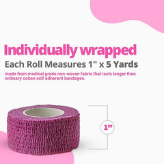 Cohesive Self-Adhesive Bandage Wrap, Beige, (2.5CM) Pack-12