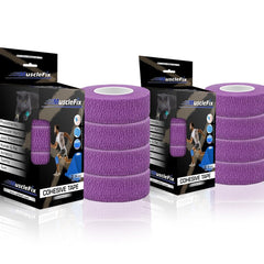 Breathable Self Adhesive Cohesive Bandage Wrap, Purple, (2.5CM) Pack-8