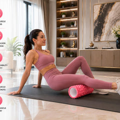 Anti Slip EVA Foam Roller for Deep Tissue Massage & Muscle, Pink, 33Cm*14Cm