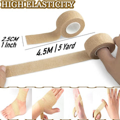 Breathable Self Adhesive Cohesive Bandage Wrap, Beige, 2.5 cm (1