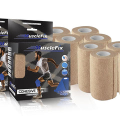 Cohesive Self-Adhesive Bandage Wrap, Beige, Pack of 8