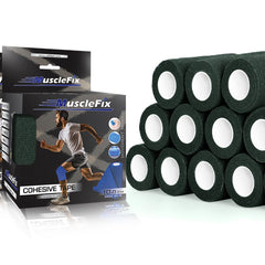Breathable Self Adhesive Cohesive Bandage Wrap, Forest Green, 10 cm (4