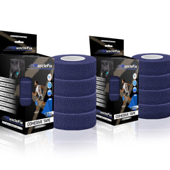 Cohesive Self-Adhesive Bandage Wrap, Navy Blue, (2.5CM) Pack-8