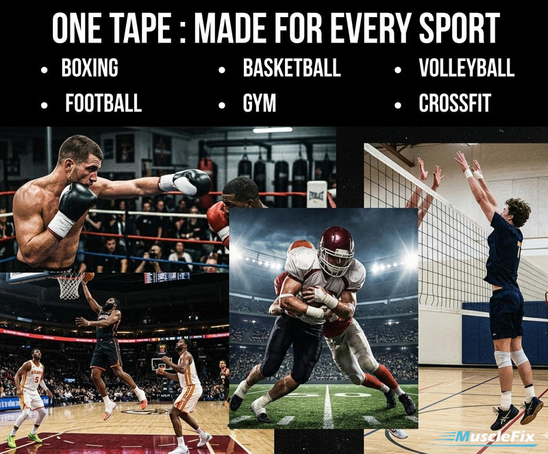 Athletic Sports Tape (3.8 cm x 13.7 m, Pack of 3), White, 3.8Cm*13.7M