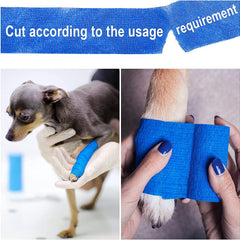 Cohesive Self-Adhesive Bandage Wrap, Blue, 15 CM