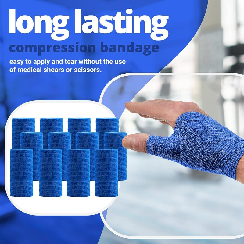 Breathable Self Adhesive Cohesive Bandage Wrap, Orange 10 cm (4
