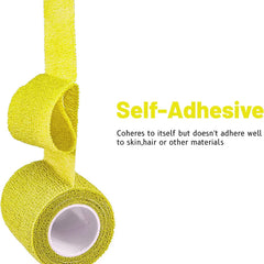 Cohesive Bandage Breathable Self Adhesive Wrap, Athletic Sports Support for Knee, Wrist, Orange