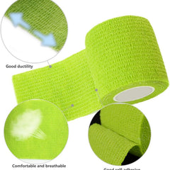 Cohesive Bandage Breathable Self Adhesive Wrap, Athletic Sports Support for Knee, Wrist, Orange