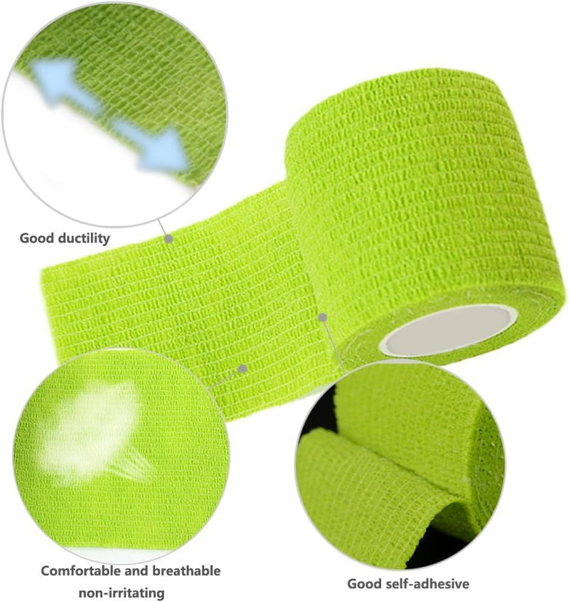 Cohesive Bandage Breathable Self Adhesive Wrap, Athletic Sports Support for Knee, Wrist, Orange