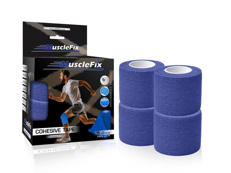 Breathable Self Adhesive Cohesive Bandage Wrap, Navy Blue