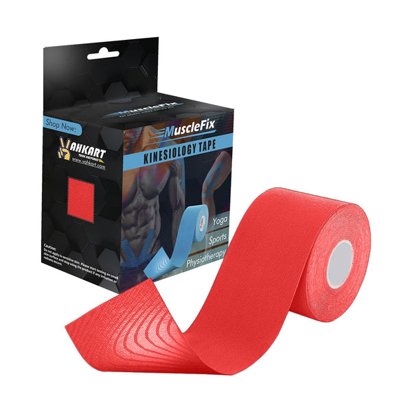 Kinesiology Tape for Pain Relief & Muscle Support – Waterproof, Breathable, Red, Uncut