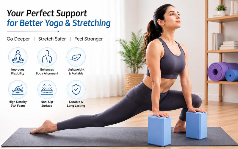 Yoga Block High Density EVA Foam Yoga Brick, Light Blue