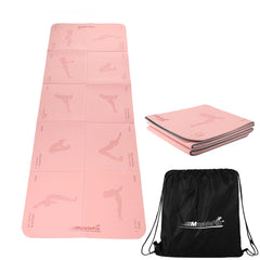 Premium Anti Skid Yoga Mat with Printed Surya Namaskar Pose Guide, Pink
