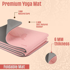 Premium Anti Skid Yoga Mat with Printed Surya Namaskar Pose Guide, Pink