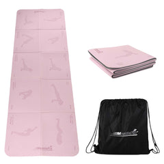 Premium Anti Skid Yoga Mat with Printed Surya Namaskar Pose Guide, Purple