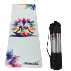Premium Suede Rubber Yoga Mat with Carry Bag, Multicolor