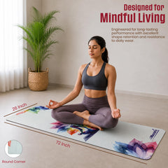 Premium Suede Rubber Yoga Mat with Carry Bag, Multicolor