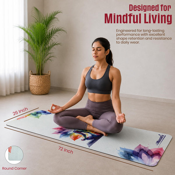 Premium Suede Rubber Yoga Mat with Carry Bag, Multicolor