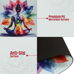 Premium Suede Rubber Yoga Mat with Carry Bag, Multicolor