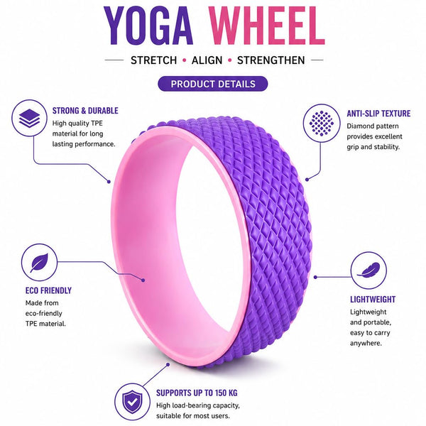 Yoga Wheel, Pink/Purple