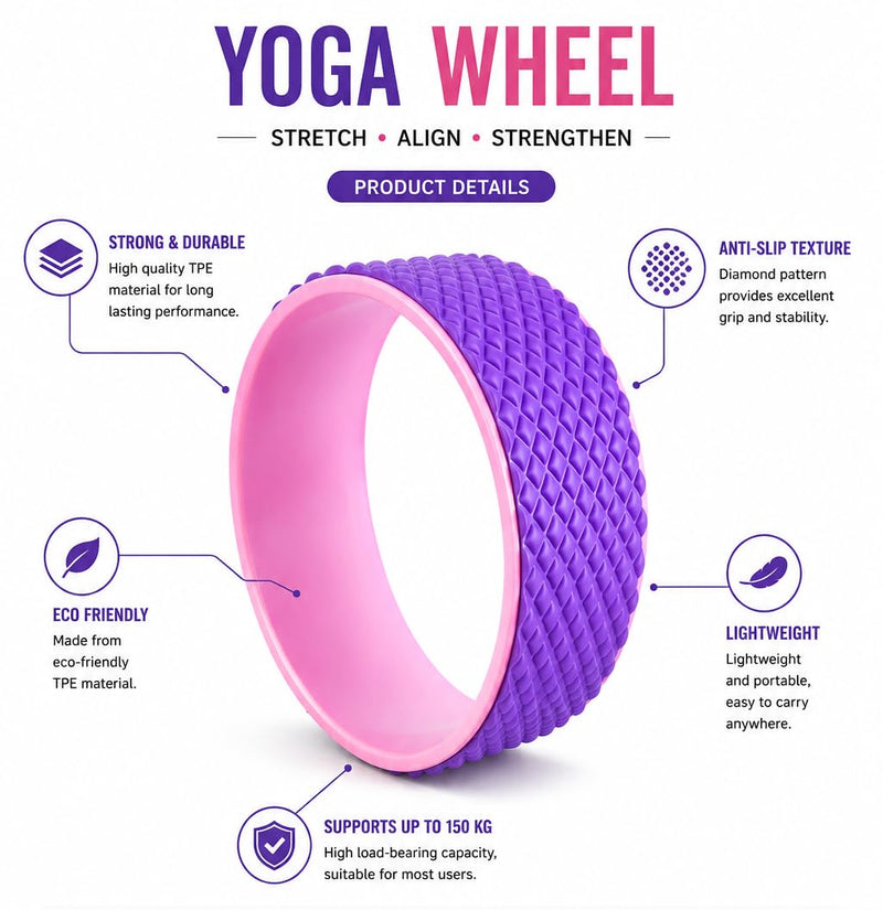 Yoga Wheel, Pink/Purple