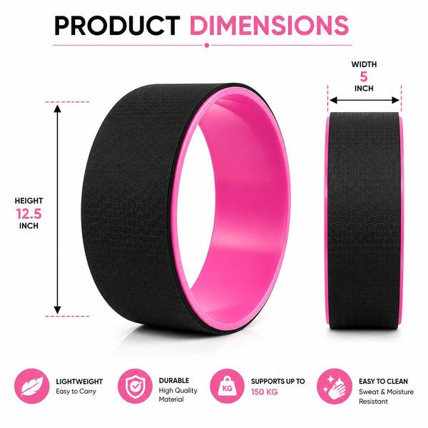 Yoga Wheel, Pink/Black