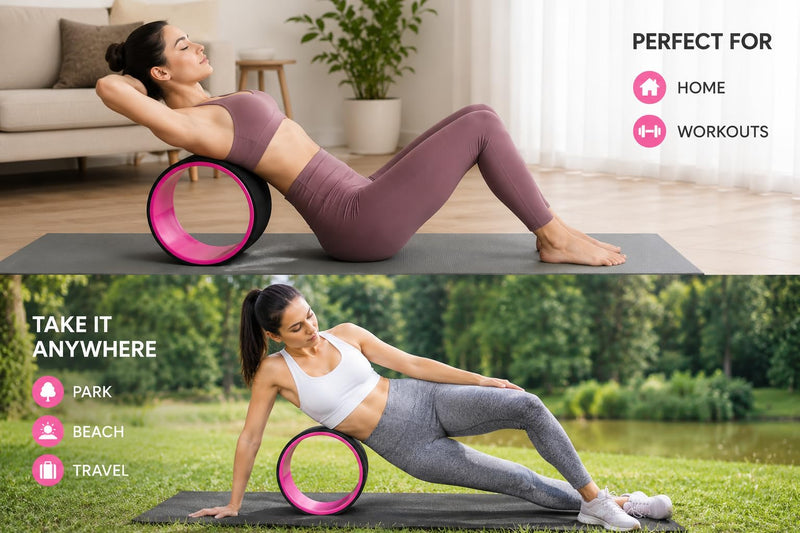 Yoga Wheel, Pink/Black